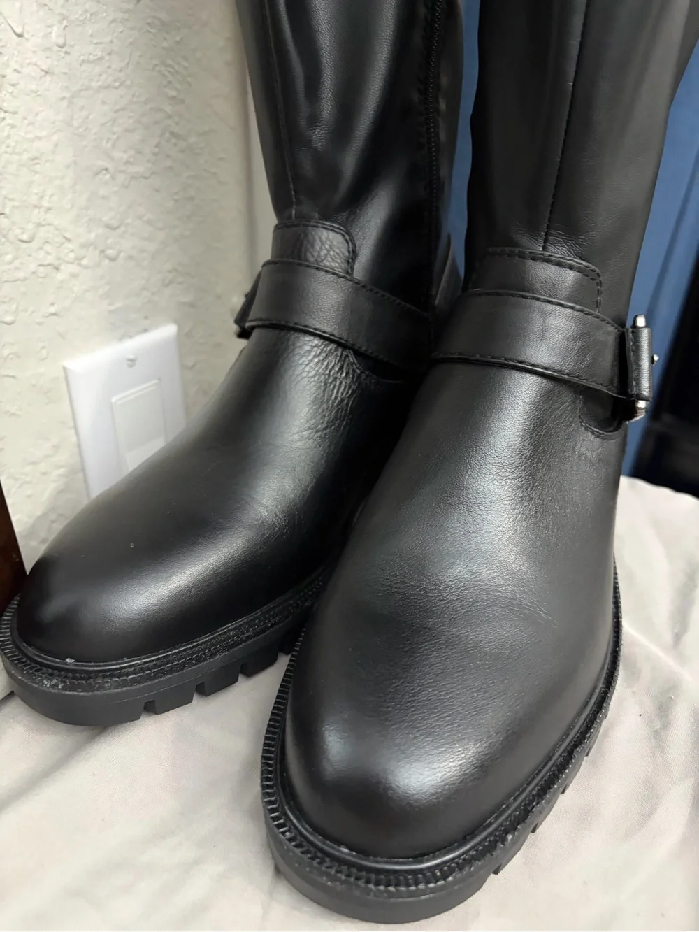 Vince Camuto Black Thigh High Boots Wide Calf NWOT size 9